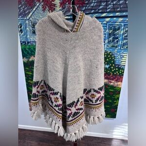 Sherpa Wool Poncho - Brand New
